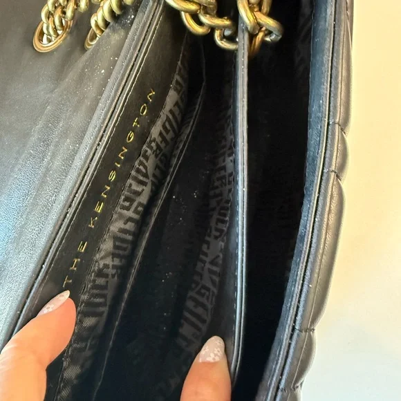 Kurt Geiger Black Quilted Chain Shoulder Bag - Picture 7 of 8